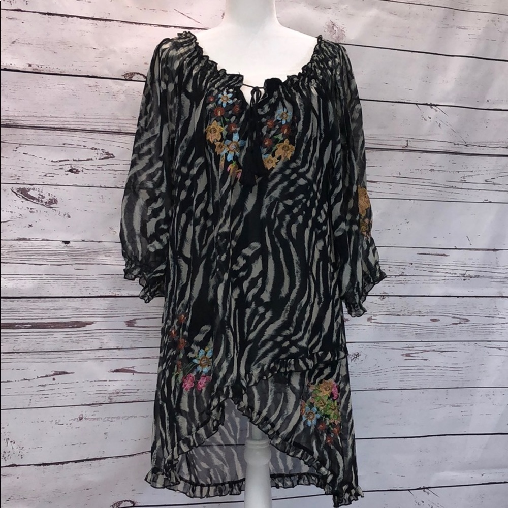 Urban Mango zebra print chiffon dress - Picture 2 of 8